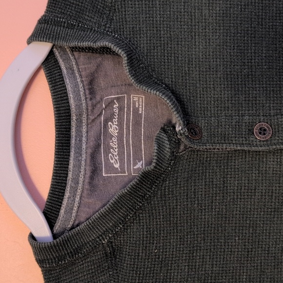 Eddie Bauer Green Henley Shirt - Picture 2 of 3